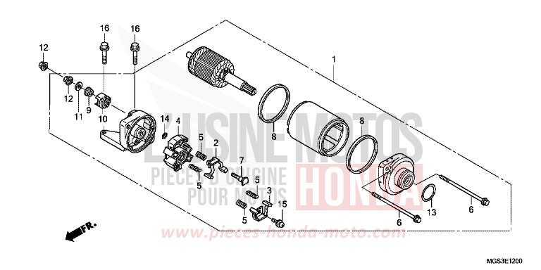 MOTEUR DE DEMARRAGE de NC700X DCT DEGITAL SILVER METALLIC (NHA30) de 2013
